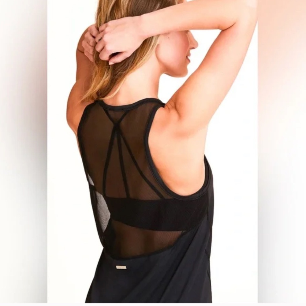 Alala Black Mesh Pace Tank Sz Medium NWT